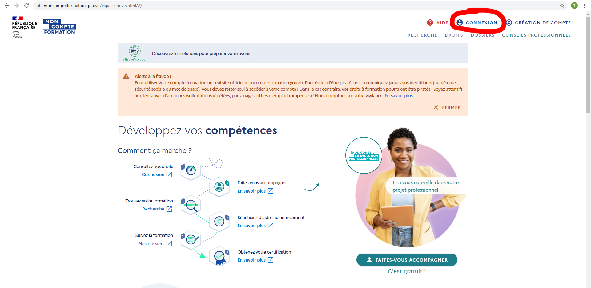 accédez rapidement et en toute sécurité à votre compte formation sur compteformation.gouv.fr pour gérer vos droits et suivre vos formations.